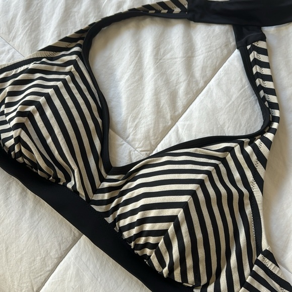 JESSICA SIMPSON BLACK Sweet Sailor Marine Swim Suit Triangle Bikini Top 1X XL - Picture 5 of 9